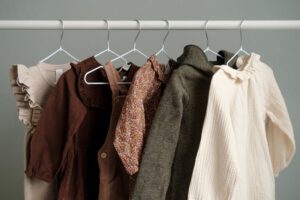 clothes on a rack