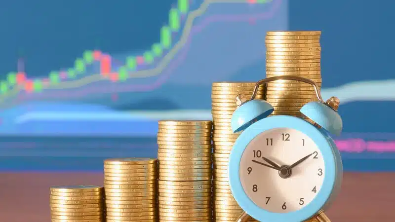 Time for savings money concept, banking and business idea